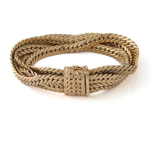 UNOAERRE, Five Strand Herringbone Bracelet 18K - Picture 3 of 4