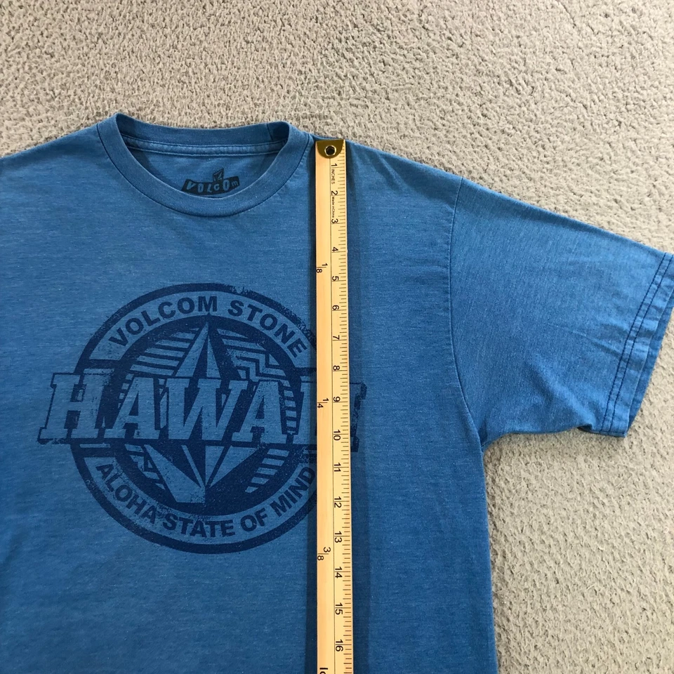 Volcom Hawaii T Shirt Mens M Blue Stone Aloha State Of Mind - Image 4 of 4
