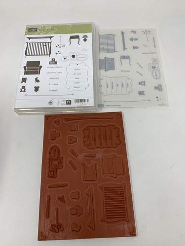 Stampin' Up! LITTLE ADDITIONS Cling Stamp Set - Baby Announcement/Shower-GREAT!!