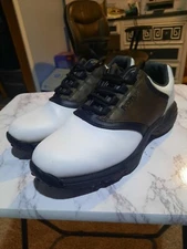 FOOTJOY GreenJoys Men's GOLF SHOES 45516 SIZE 8M White / Brown Cleated