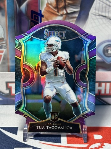 2020 Panini Select Concourse Purple Prizm Die-Cut #45 Tua Tagovailoa Rookie RC