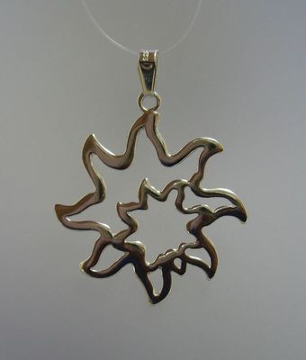 Sterling Silver Pendant Solid Hallmarked Solid 925 Sun Perfect Quality Empress