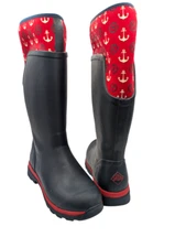 The Original Muck Boot Company Tall Chore Boots Womens Size 7 Nautical Blue Red