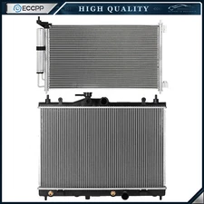 Aluminum Radiator & AC Condenser Cooling Kit For 2007-2011 Nissan Versa 1.8L l4
