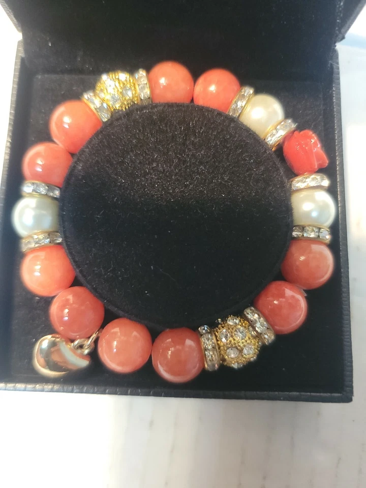 Brazalete Glam Glou estrás elástico con cuentas loro Foto 3 de 4