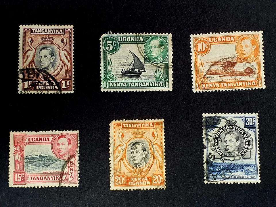 LOT of 6 KUT Postage Stamps 1938 1940 King George VI Kenya Uganda Tanganyika UK - Image 2 of 4