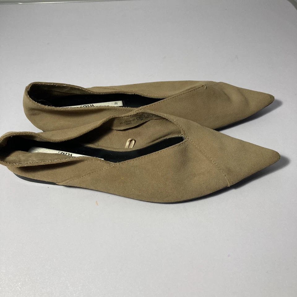 Zapatos planos mujer Zara 7,5 EUR 38 tela puntiaguda Foto 4 de 4