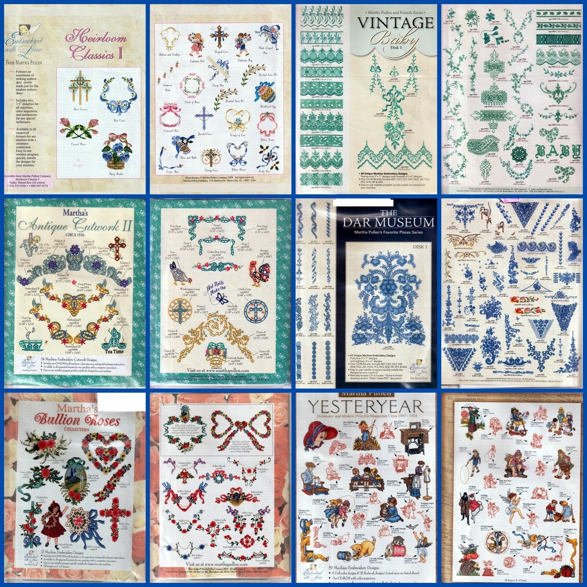 Martha Pullen Machine Embroidery Designs on CD You Pick | eBay