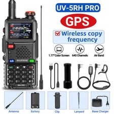 1X 5RH PRO GPS WALKIE TALKIE MULTI BAND RECHARGEABLE TWO WAY RADIO 771 T2 CABLE