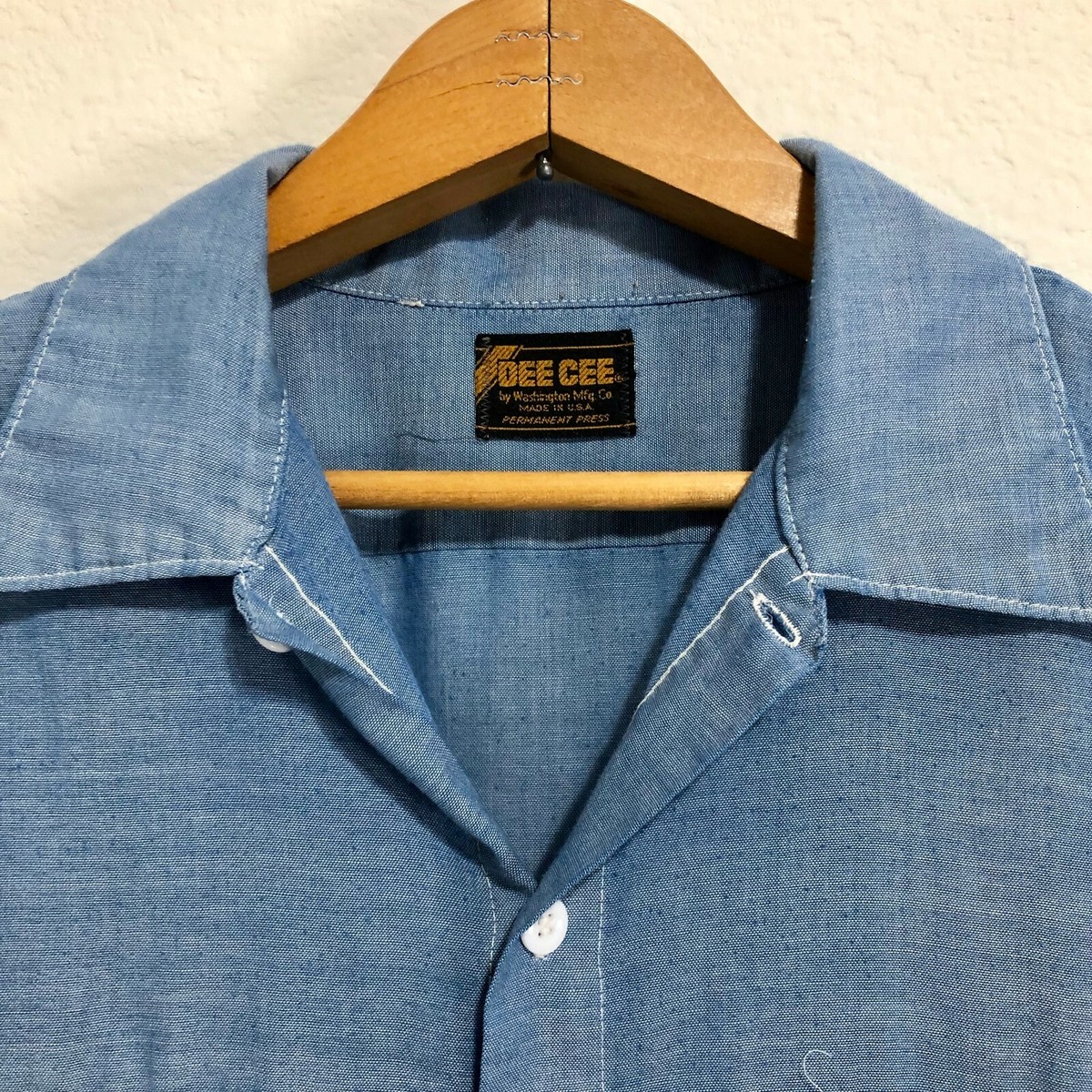 Vintage Washington Dee Cee Chambray Work wear utility Shirt no
