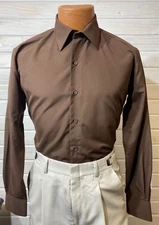 Brown Tuxedo Shirt Easy Care Flex Neck Barely Worn (Sizes S-6XL) Cowboy Western