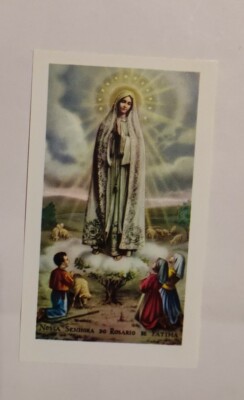 Unsere Liebe Frau vom Rosenkranz von Fatima, Madonna mit Gebet, heilige heilige Karte