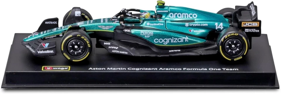 Bburago 2023 F1 Aston Martin AMR23 con piloto #14 Fernando Alonso 1:43 Foto 4 de 4