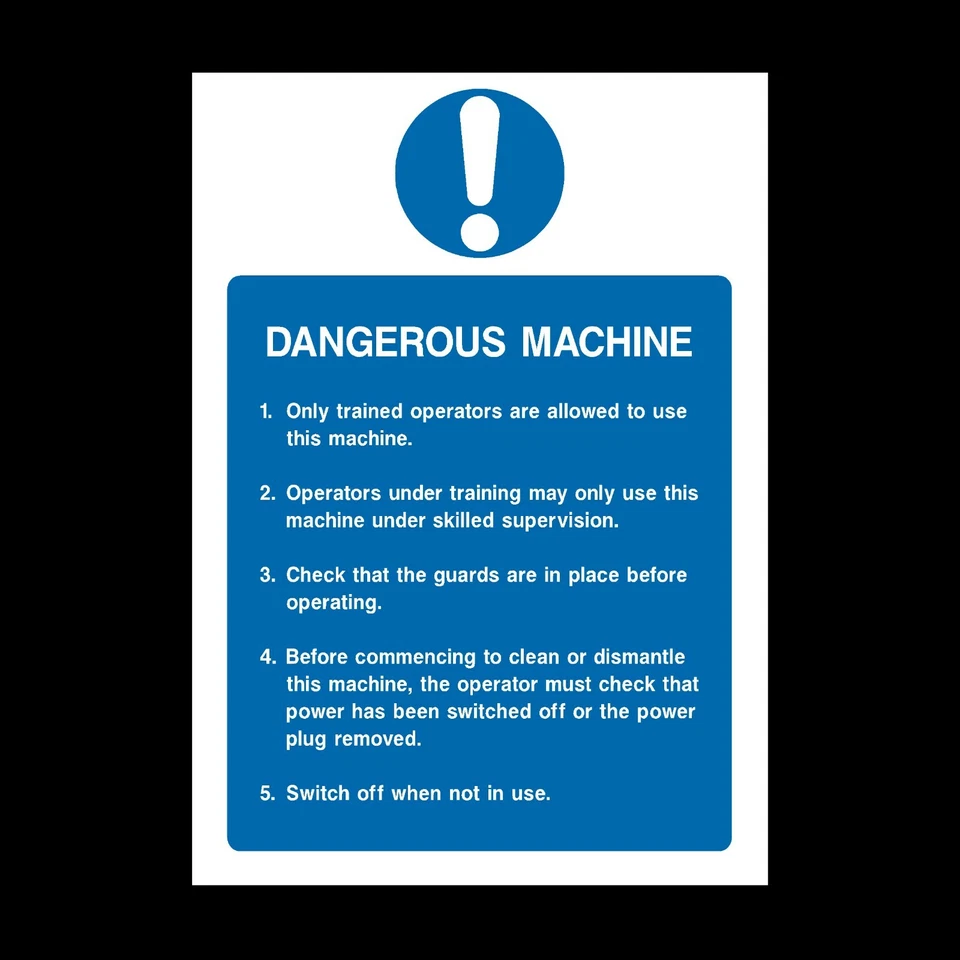 HEALTH&SAFETYDIRECT Dangerous Machine Rigid Plastic Sign OR Sticker - A6 A5 A4 (FP36)