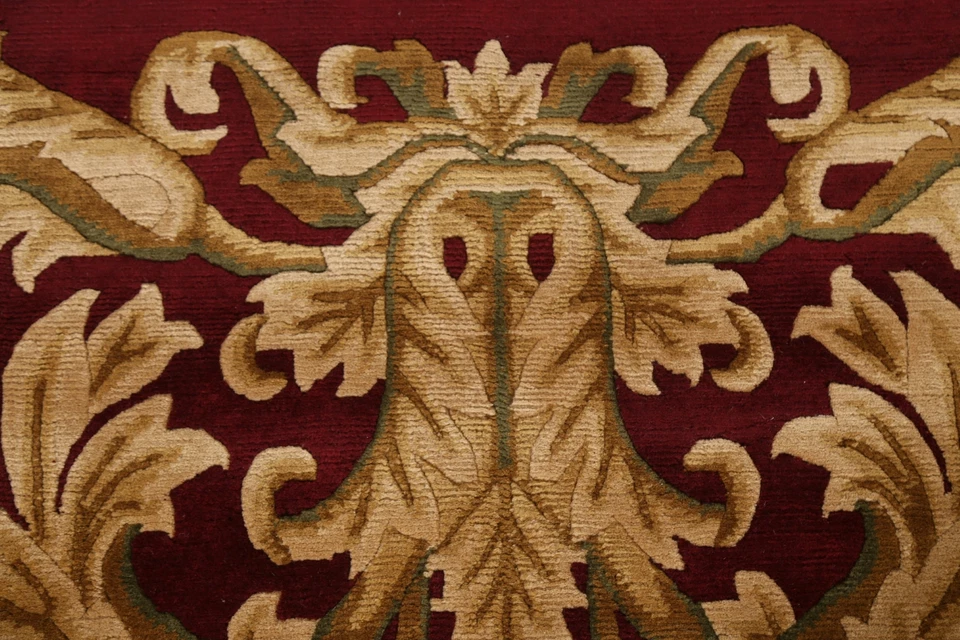 Bordered Vegetable Dye Nepalese Oriental Area Rug Hand-knotted Dining Room 9x12 - Image 4 of 4