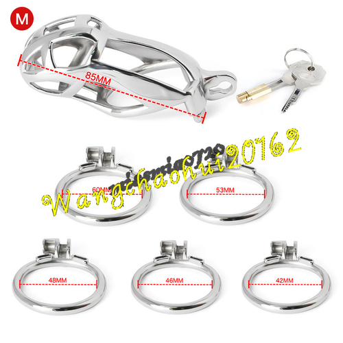 Stainless Steel Cage Male Chastity Device Hand-polished Cages Trainer Belt Lock - Picture 11 of 12