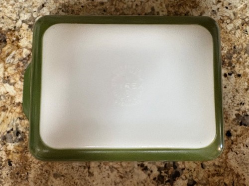 Pyrex #0503 Green piatto frigorifero 1,5 quarti con coperchio a costine #503-C vintage anni '60 - Foto 8 di 11