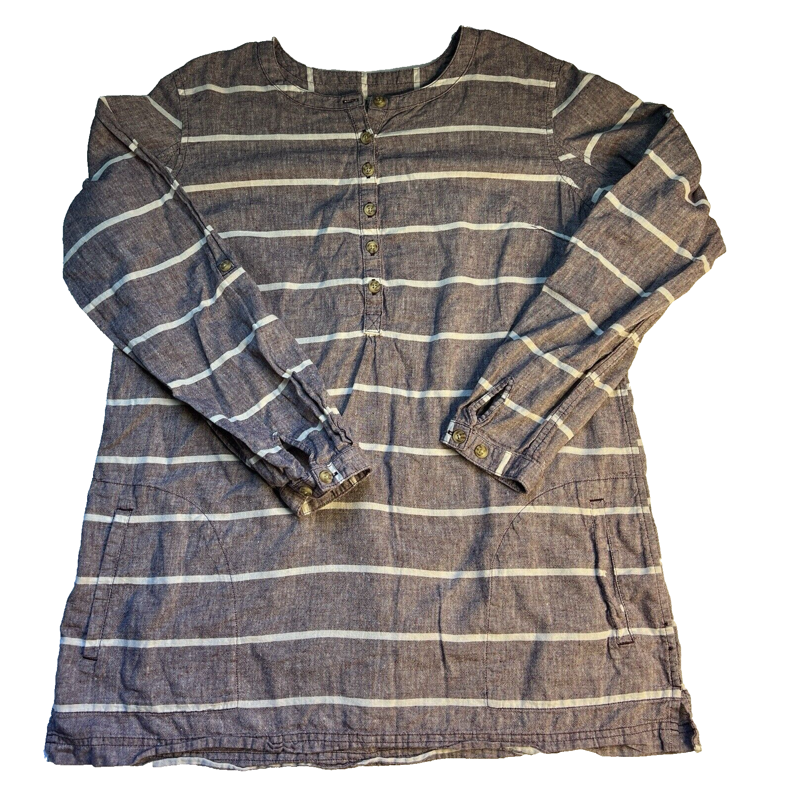 Camisa túnica de algodón orgánico de cáñamo Duluth Trading para mujer L