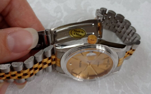 Orologio Uomo Geneva Quarzo Bicolore Analogico Swiss Parts Cina Assemblato *Senza Lunetta* - Foto 4 di 8