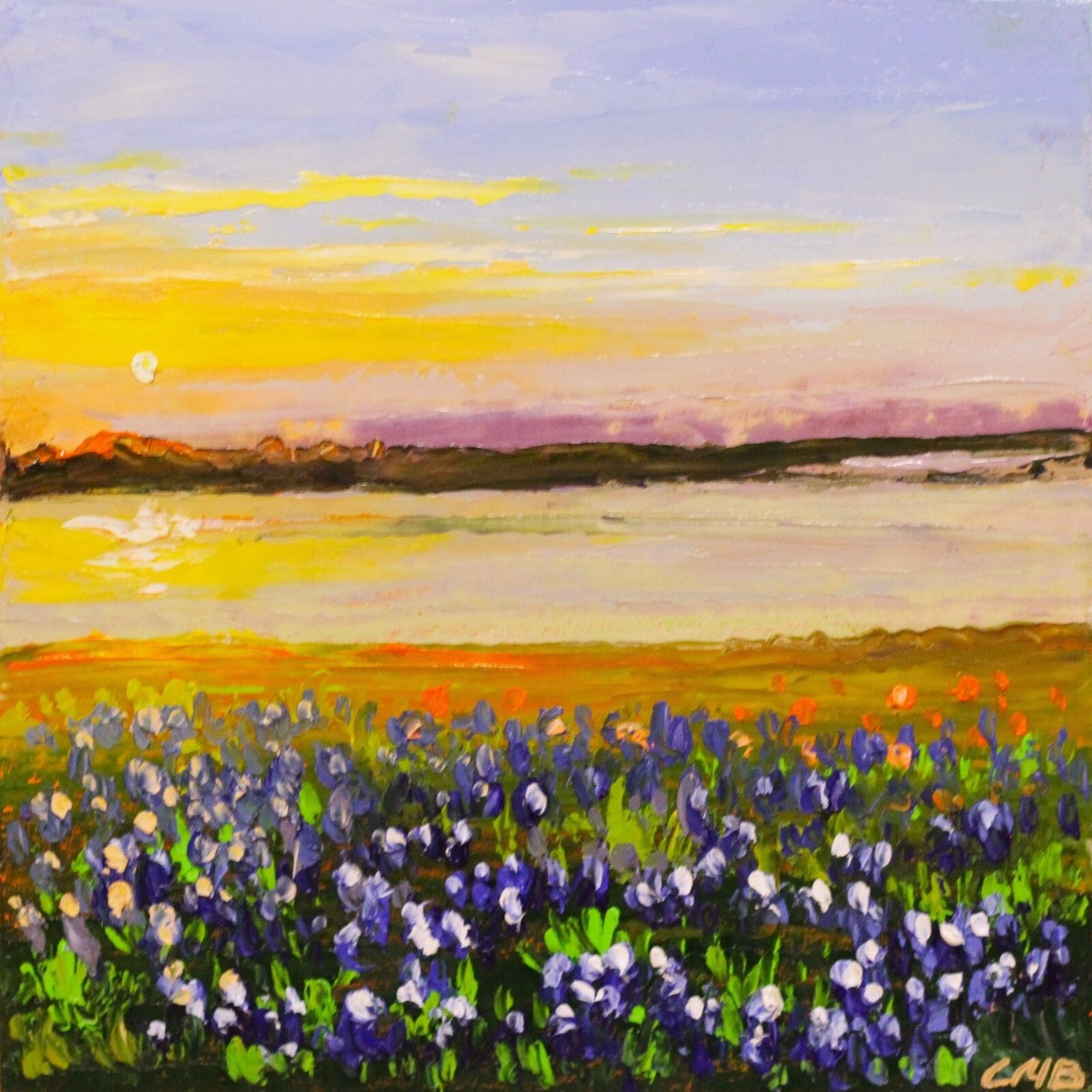 【F4号】good blue(spelling) 油絵 oil painting Listed Artist Hewett Jackson Original Oil Painting | Tall