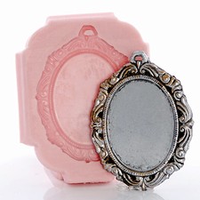Silicone Cameo Setting Mold - Resin Polymer Clay Metal Clay Food Safe Mold (541)