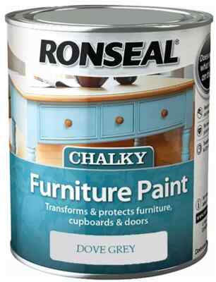 Ronseal One Coat Chalky Möbelfarbe 750ml Taubengrau