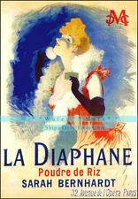 Sarah Bernhardt 1890 La Diaphane Theater Vintage Poster Print Retro Style Art