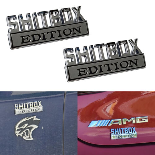 SHITBOX EDITION Emblem Chrome Badges fits Chevy Ford Car Truck - Foto 4 di 5
