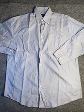 Perry Ellis Portfolio Dress Shirt Mens Size 15.5 blue gray