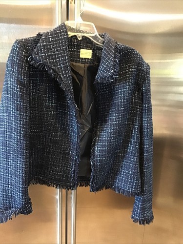 Womens Bolero Jacket Size 12 Blue/Black 