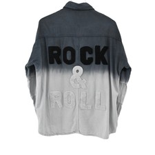 Elan Jacket Womens Size S Blue Gray Ombre Rock Roll Devan Denim Shacket Cotton