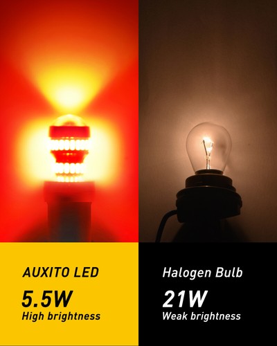 2X AUXITO BA15S 1156 LED TURN SIGNAL INDICATOR CANBUS BULB GLOBE WHITE AMBER RED - Picture 57 of 70