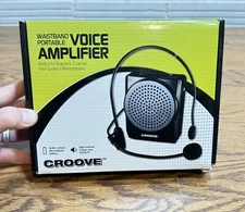 Croove Voice Amplifier Portable Rechargeable Microphone Headset Waistband Clip