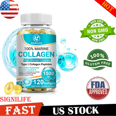 Marine Collagen Capsules 1300mg Hyaluronic Acid,Vitamin C,Skin Health Supplement