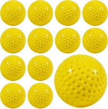 12 Pcs Yellow 12-Inch Softballs for Pitching Machines & Training Drills