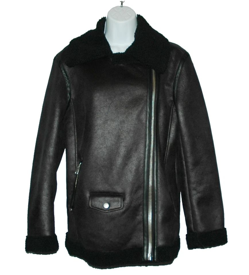 Jaqueta de Moto Sherpa Preta 7 For All Mankind Tamanho P - Imagem 4 de 4