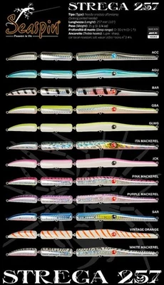 ARTIFICIALE SPINNING SEASPIN STREGA 257 AGUGLIA SNODATO ESCA JOINTED SERRA BARRA