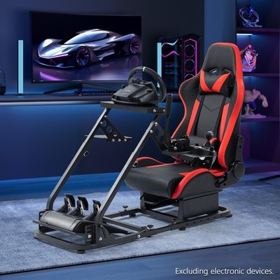 Supllueer Racing Flight Sim Cockpit With Red Seat Fits Thrustmaster HotasWarth