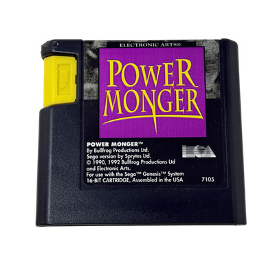 Power Monger Sega Genesis Video Game 16-Bit Cartridge