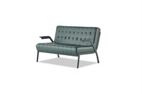 Chesterfield GrüN Sofa 2-Sitzer Ledersofa Modern Couch Leder Edelstahl