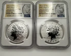 2024 Morgan and Peace Dollar Lot of 2 Reverse PF 69 US Mint NGC Coins