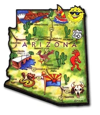 Arizona Artwood State Magnet Souvenir by Classic Magnets