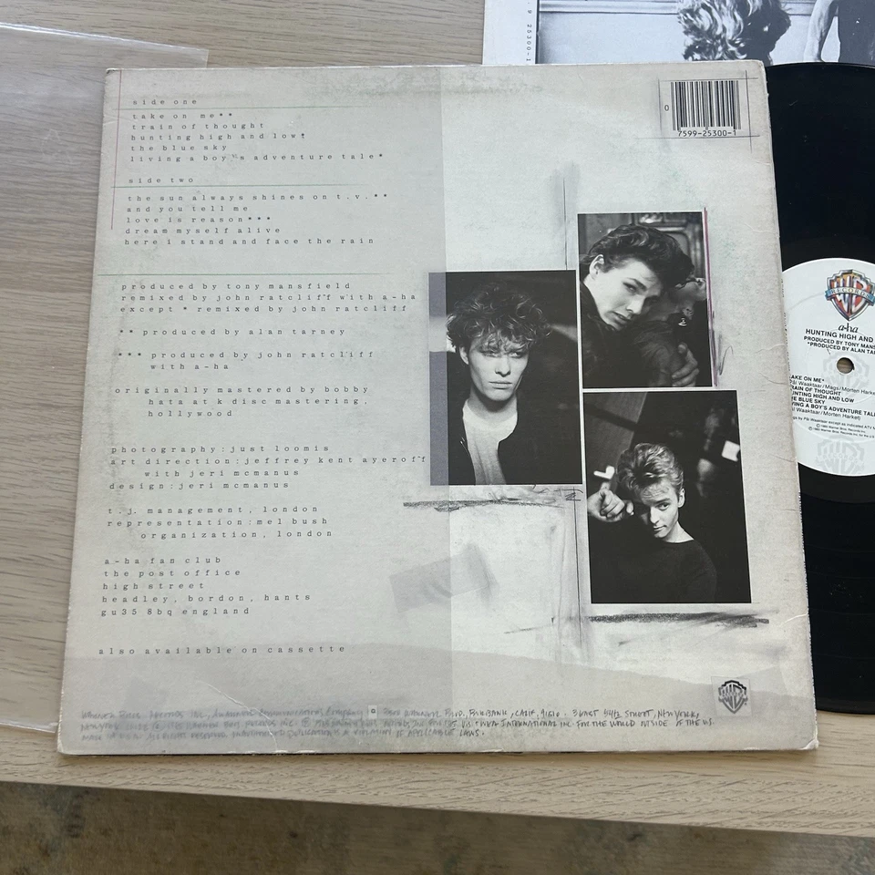 A-HA Hunting High And Low (1985) LP +Inner Sleeve 25300-1 PROMO - Image 3 of 4