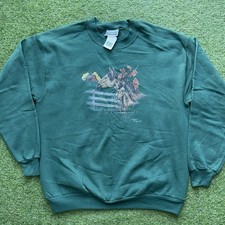 VINTAGE Nature Sweatshirt Large Horse Crewneck Kanye 90s Y2K NWT