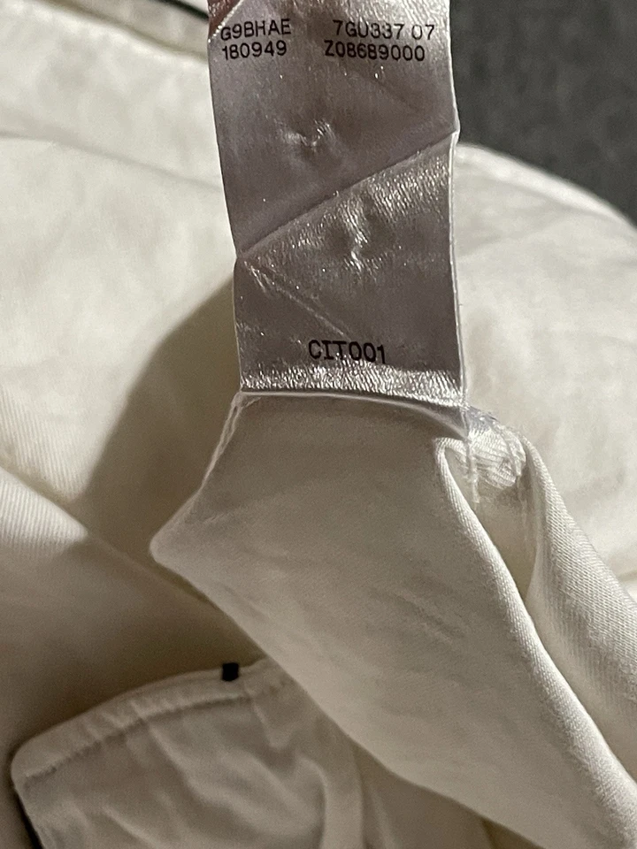 Gucci Tom Ford Italy White Cotton Dress Shirt Black Piping Trim Size 42 16.5 T45 - Image 4 of 4