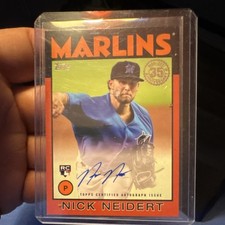 2021 Topps 1986 Autographs Nick Neidert Red Rookie Auto #86A-NN /25 Marlins