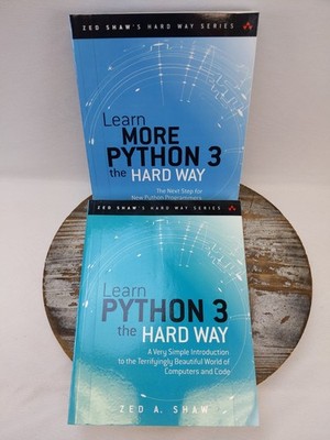Lot of 2 Learn Python 3 the Hard Way & Learn More Python PB Books by Zed Shaw