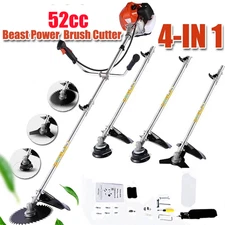 52CC 4-in-1 2-Stroke Grass String Trimmer Lawn Mower Gas Trimmer Weed Eater US