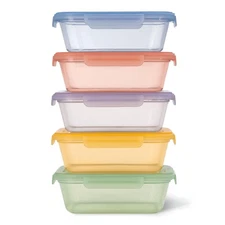 4.5 Cup Plastic Meal Prep Set, 10-Piece Ello Snap & Nest - Dishwasher Safe
