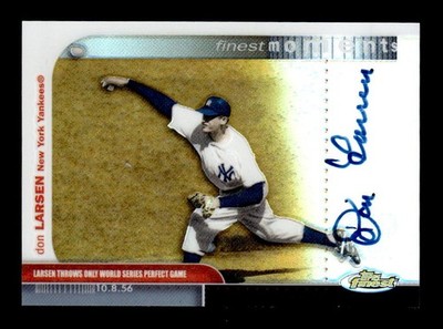 2003 Finest #FMA-DL Don Larsen Moments Refractors Autographs